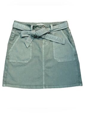 Vineyard Vines Sage Green Preppy Utility Tie-Waist Mini Skirt with Pockets